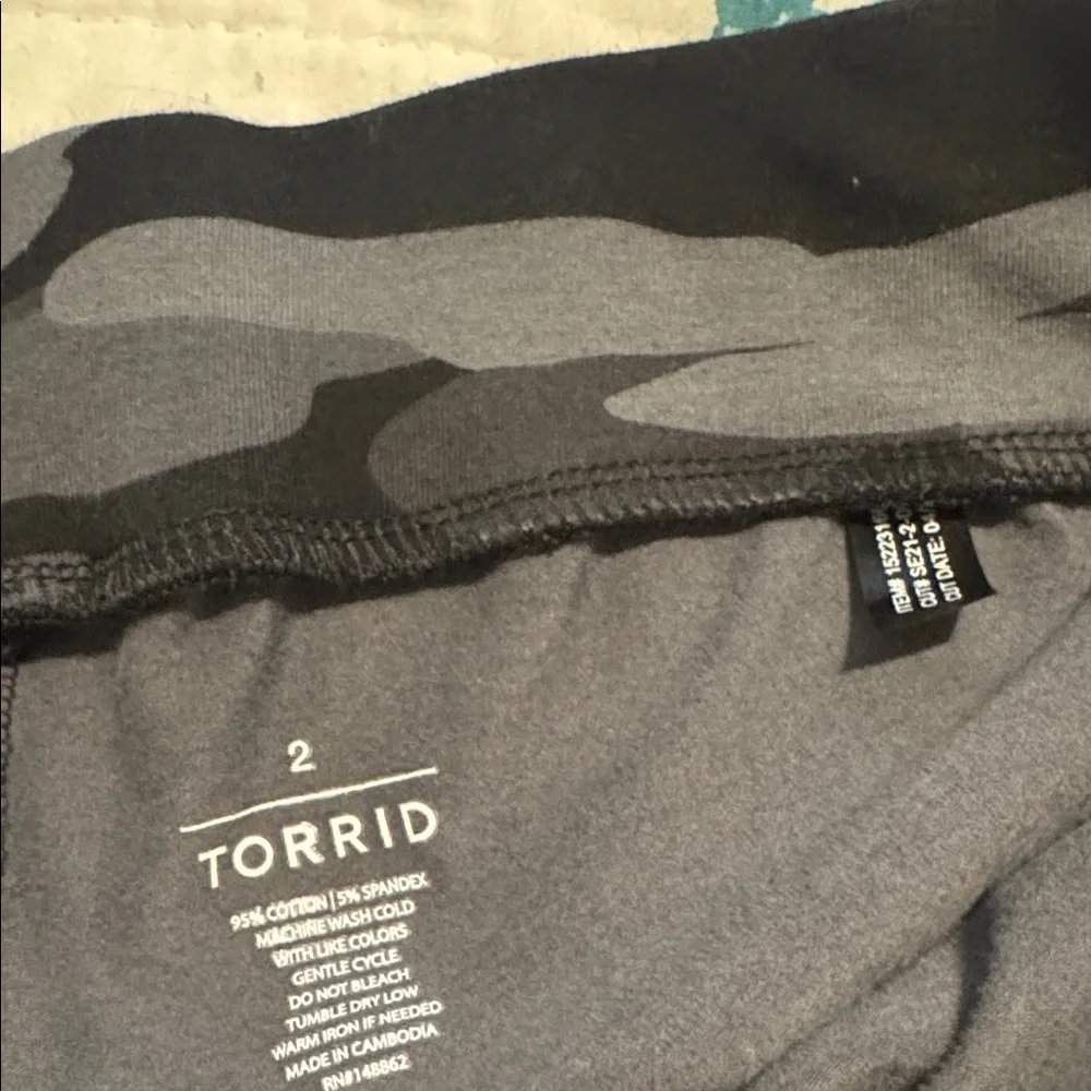 Torrid Black Camo Ripped Leggings